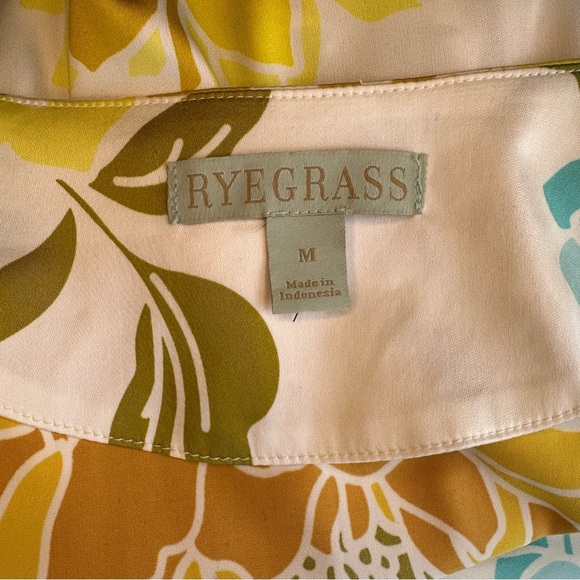 Ryegrass Women’s Yellow Floral V-Neck Wrap Dress – Size Medium - Picture 6 of 8